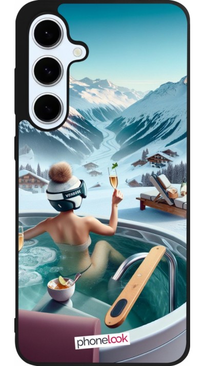 Coque Samsung Galaxy S24 FE - Silicone rigide noir Montagne Glamour Jacuzzi