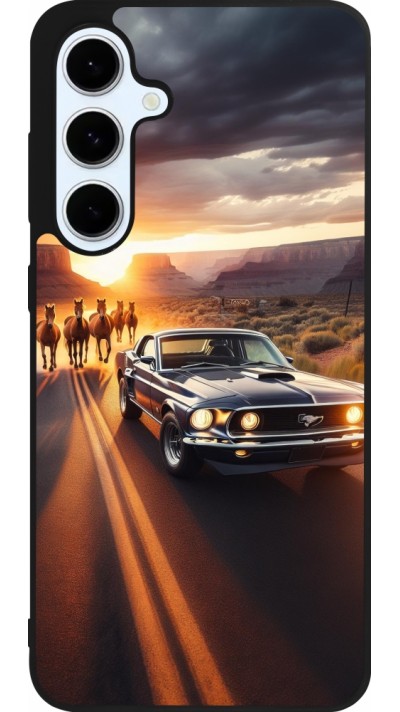 Coque Samsung Galaxy S24 FE - Silicone rigide noir Mustang 69 Grand Canyon