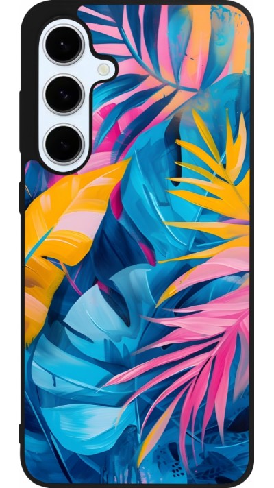 Coque Samsung Galaxy S24 FE - Silicone rigide noir Palms Blue