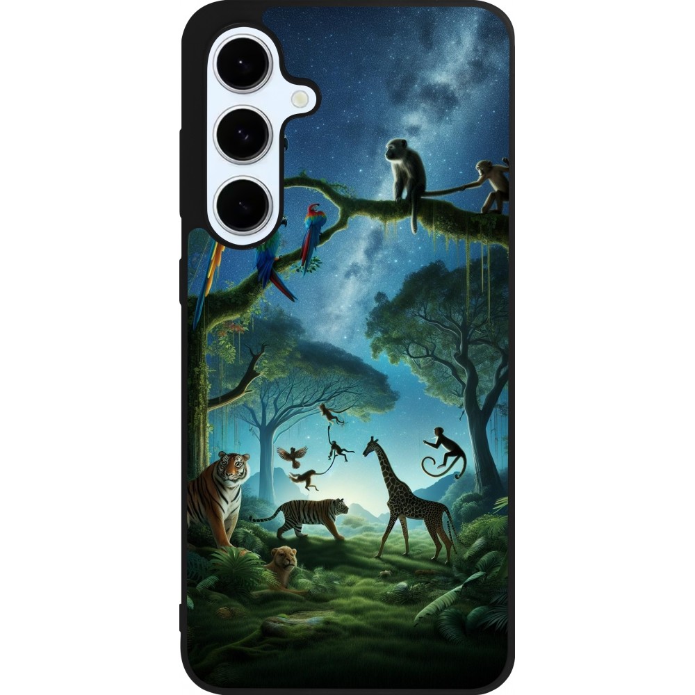 Coque Samsung Galaxy S24 FE - Silicone rigide noir Paradis des animaux exotiques