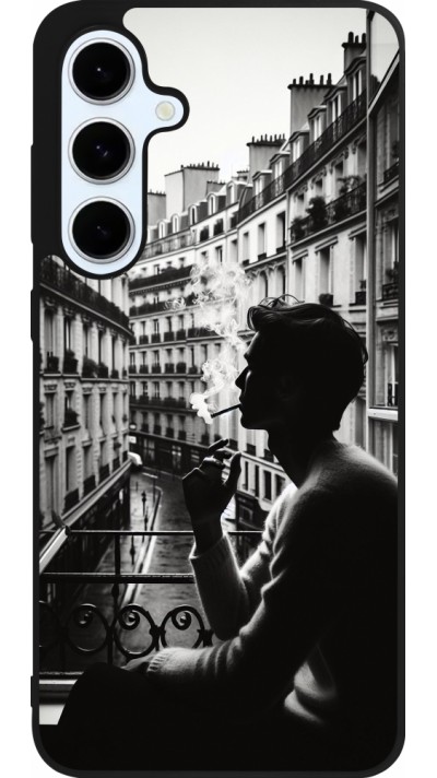 Coque Samsung Galaxy S24 FE - Silicone rigide noir Parisian Smoker