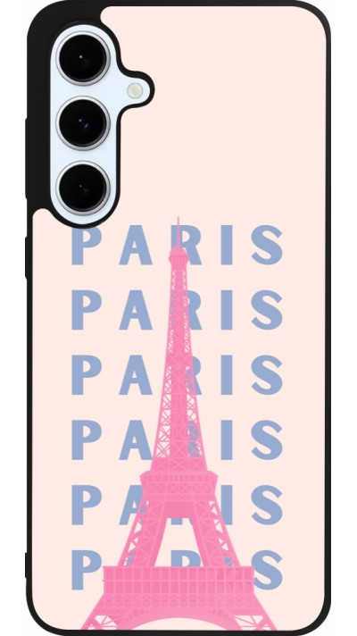 Coque Samsung Galaxy S24 FE - Silicone rigide noir Paris Pink Print