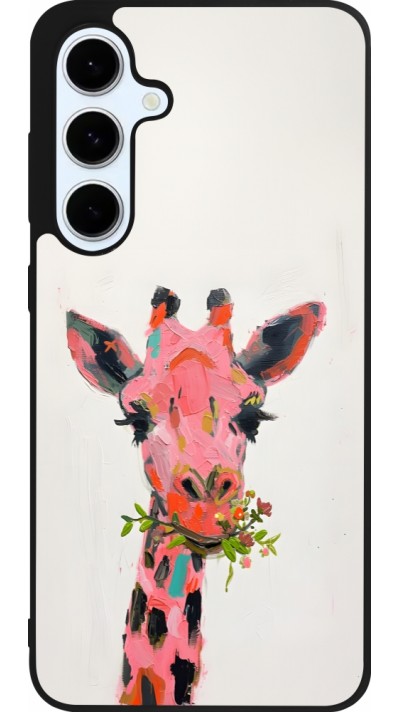 Coque Samsung Galaxy S24 FE - Silicone rigide noir Pink Girafe Paint