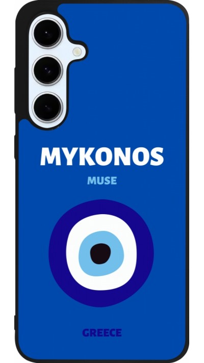 Coque Samsung Galaxy S24 FE - Silicone rigide noir Pop Summer Destination Mykonos