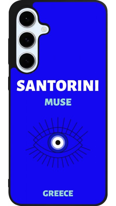 Coque Samsung Galaxy S24 FE - Silicone rigide noir Pop Summer Destination Santorini