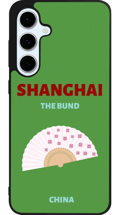 Coque Samsung Galaxy S24 FE - Silicone rigide noir Pop Summer Destination Shanghai