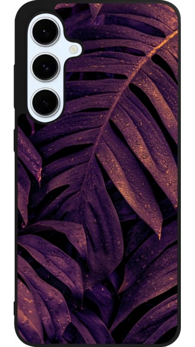 Coque Samsung Galaxy S24 FE - Silicone rigide noir Purple Light Leaves