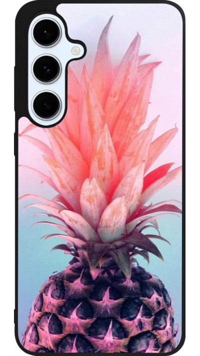 Coque Samsung Galaxy S24 FE - Silicone rigide noir Purple Pink Pineapple