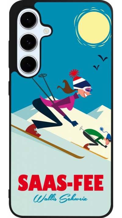 Coque Samsung Galaxy S24 FE - Silicone rigide noir Saas-Fee Ski Downhill