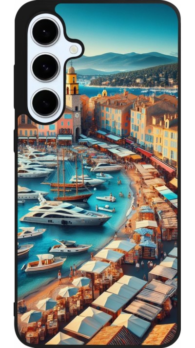 Coque Samsung Galaxy S24 FE - Silicone rigide noir Saint-Tropez Beach