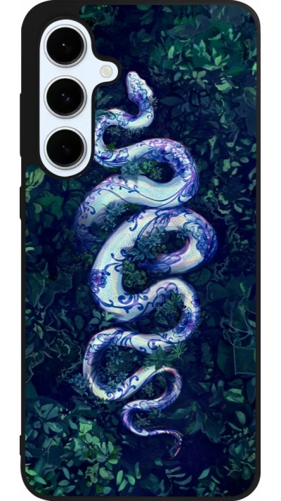 Coque Samsung Galaxy S24 FE - Silicone rigide noir Serpent Blue Anaconda