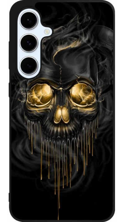 Coque Samsung Galaxy S24 FE - Silicone rigide noir Skull 02