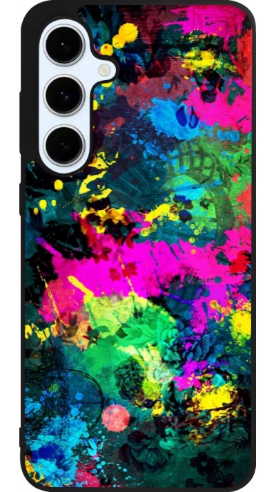 Coque Samsung Galaxy S24 FE - Silicone rigide noir Splash paint