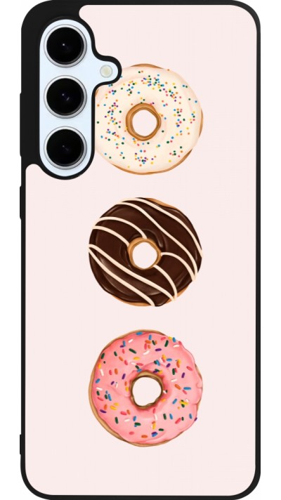 Coque Samsung Galaxy S24 FE - Silicone rigide noir Spring 23 donuts