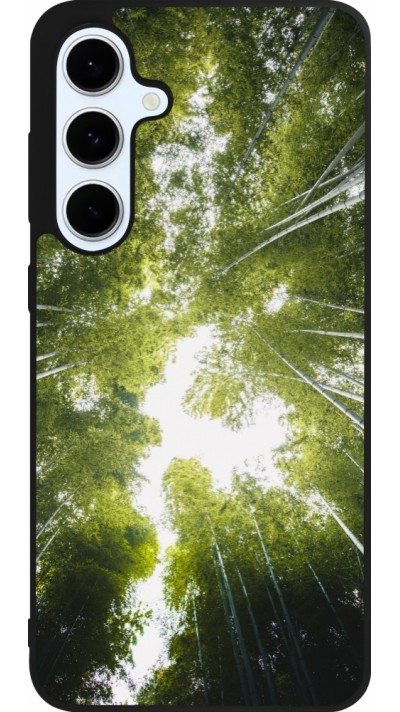 Coque Samsung Galaxy S24 FE - Silicone rigide noir Spring 23 forest blue sky