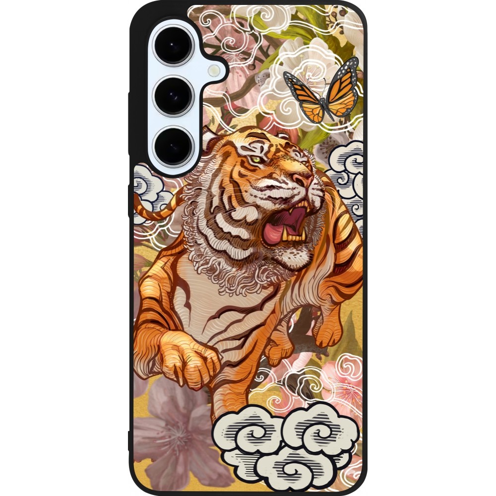 Coque Samsung Galaxy S24 FE - Silicone rigide noir Spring 23 japanese tiger