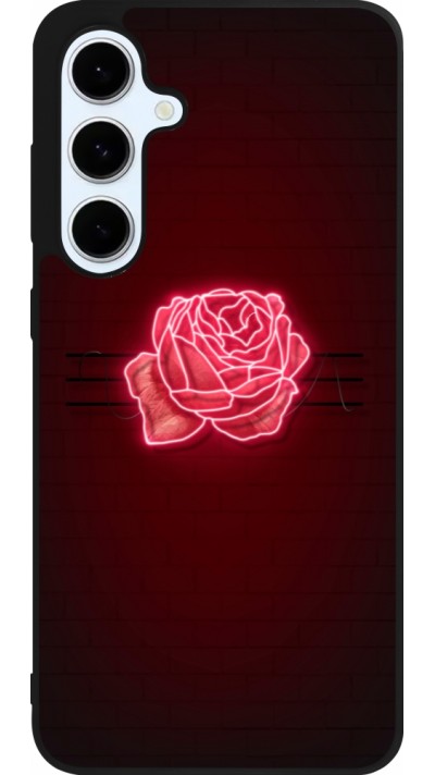 Coque Samsung Galaxy S24 FE - Silicone rigide noir Spring 23 neon rose