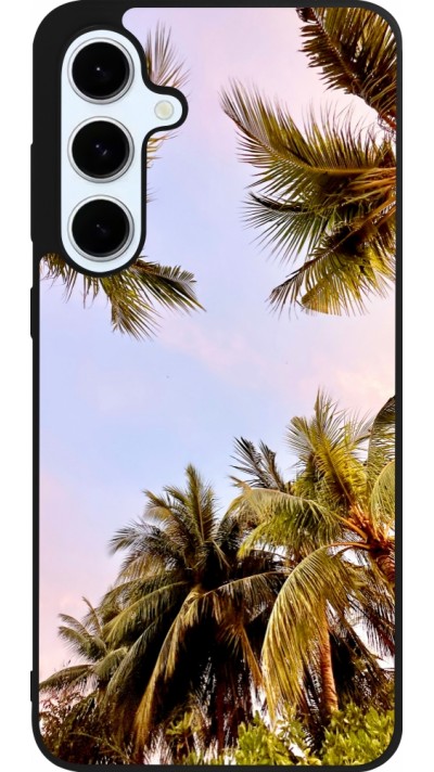 Coque Samsung Galaxy S24 FE - Silicone rigide noir Summer 2023 palm tree vibe