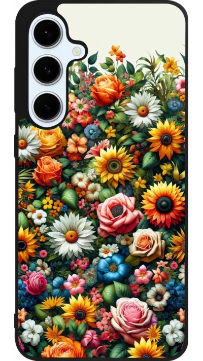 Coque Samsung Galaxy S24 FE - Silicone rigide noir Summer Floral Pattern