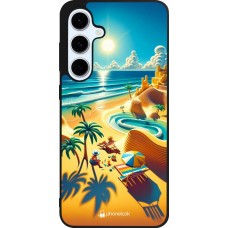 Coque Samsung Galaxy S24 FE - Silicone rigide noir Sunset Breeze