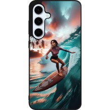 Samsung Galaxy S24 FE Case Hülle - Silikon schwarz Surferin aus Bali