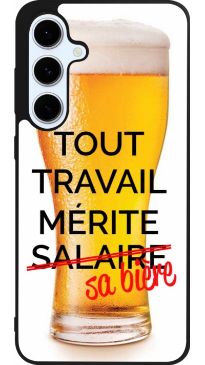 Samsung Galaxy S24 FE Case Hülle - Silikon schwarz Tout travail mérite sa bière