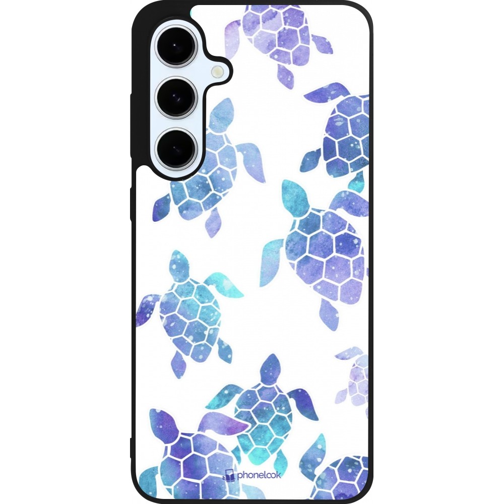 Coque Samsung Galaxy S24 FE - Silicone rigide noir Turtles pattern watercolor