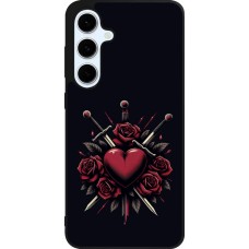 Coque Samsung Galaxy S24 FE - Silicone rigide noir Valentine 2024 gothic love