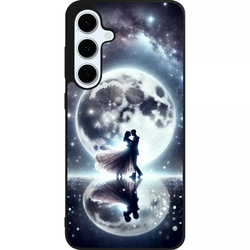 Samsung Galaxy S24 FE Case Hülle - Silikon schwarz Valentin 2024 Liebe unter dem Mond