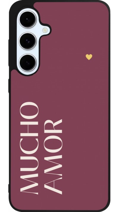 Samsung Galaxy S24 FE Case Hülle - Silikon schwarz Valentine 2024 mucho amor rosado