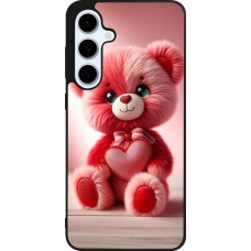 Samsung Galaxy S24 FE Case Hülle - Silikon schwarz Valentin 2024 Rosaroter Teddybär