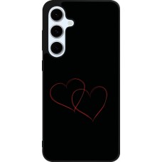 Coque Samsung Galaxy S24 FE - Silicone rigide noir Valentine 2023 attached heart