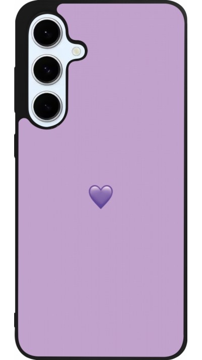 Samsung Galaxy S24 FE Case Hülle - Silikon schwarz Valentine 2023 purpule single heart