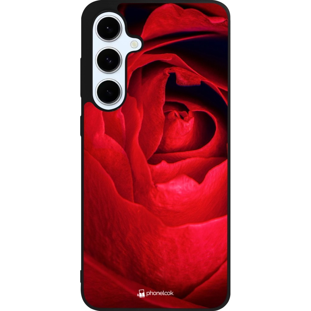 Coque Samsung Galaxy S24 FE - Silicone rigide noir Valentine 2022 Rose