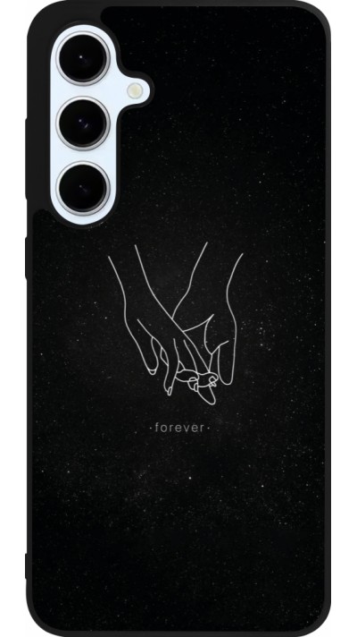 Coque Samsung Galaxy S24 FE - Silicone rigide noir Valentine 2023 hands forever