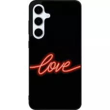 Samsung Galaxy S24 FE Case Hülle - Silikon schwarz Valentine 2023 neon love