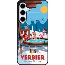 Coque Samsung Galaxy S24 FE - Silicone rigide noir Verbier Mountain Jacuzzi