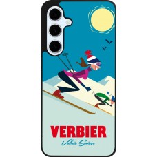 Coque Samsung Galaxy S24 FE - Silicone rigide noir Verbier Ski Downhill