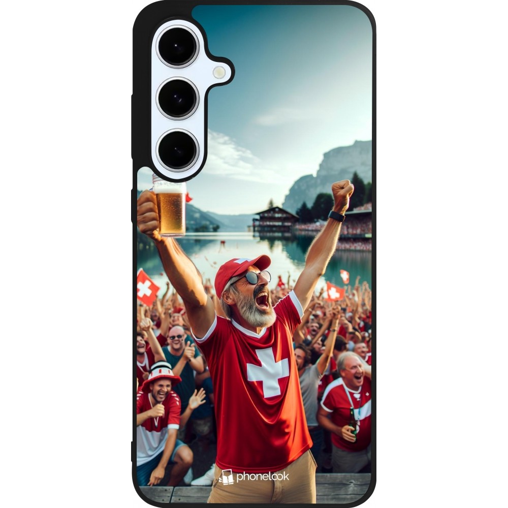 Samsung Galaxy S24 FE Case Hülle - Silikon schwarz Schweizer Sieg Fanzone Euro 2024