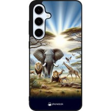 Coque Samsung Galaxy S24 FE - Silicone rigide noir Vie sauvage africaine