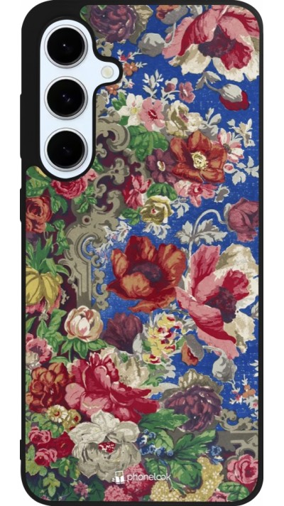 Coque Samsung Galaxy S24 FE - Silicone rigide noir Vintage Art Flowers