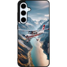 Samsung Galaxy S24 FE Case Hülle - Silikon schwarz Schweizer Alpenflug