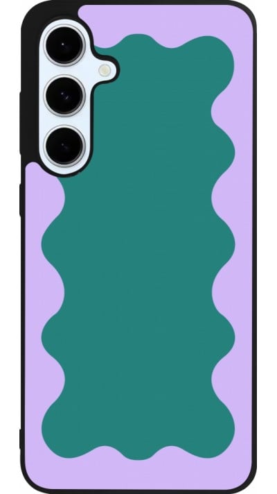 Samsung Galaxy S24 FE Case Hülle - Silikon schwarz Wavy Rectangle Green Purple