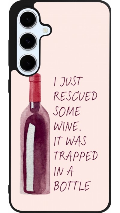 Coque Samsung Galaxy S24 FE - Silicone rigide noir I just rescued some wine