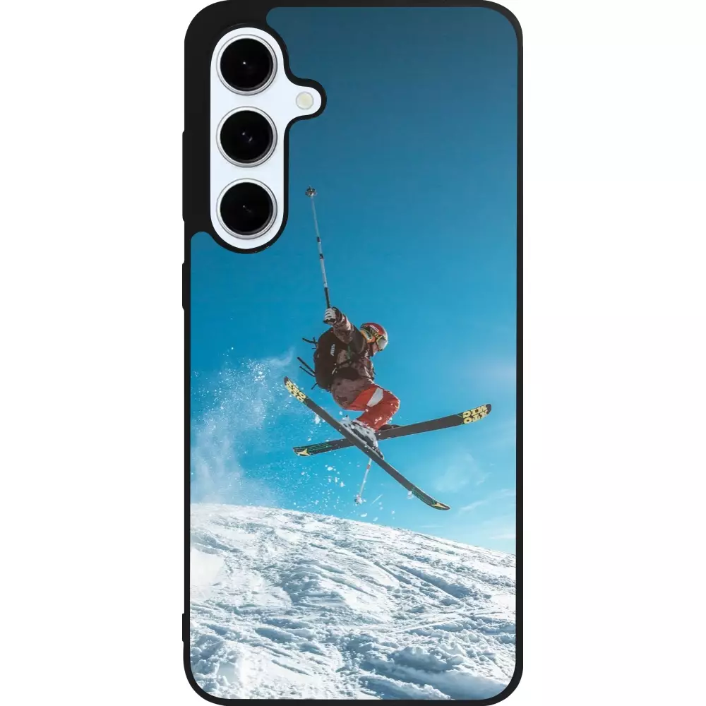 Samsung Galaxy S24 FE Case Hülle - Silikon schwarz Winter 22 Ski Jump