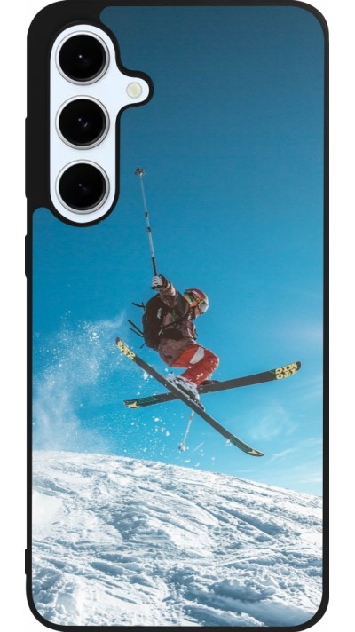 Coque Samsung Galaxy S24 FE - Silicone rigide noir Winter 22 Ski Jump