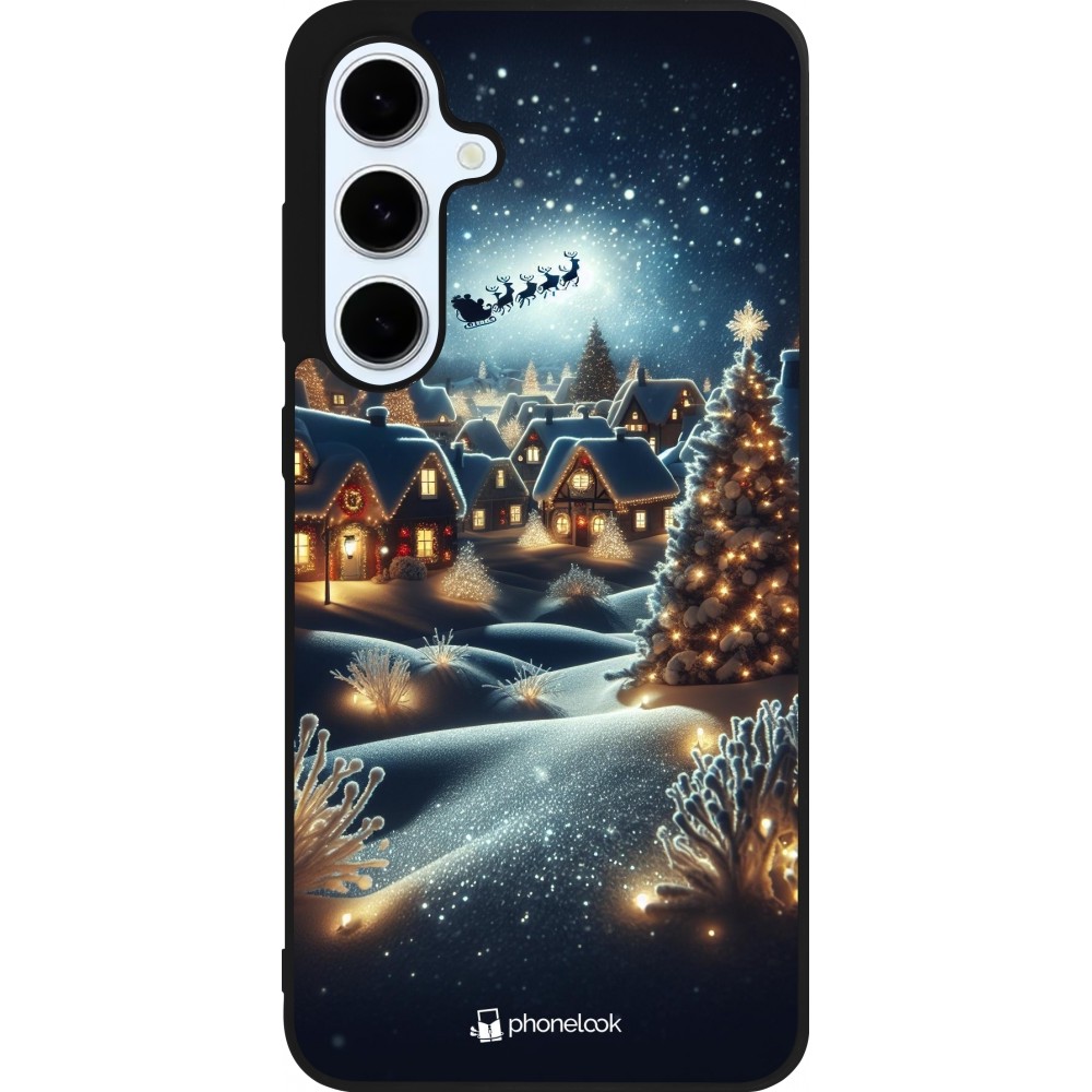 Coque Samsung Galaxy S24 FE - Silicone rigide noir Noël 2023 Christmas is Coming