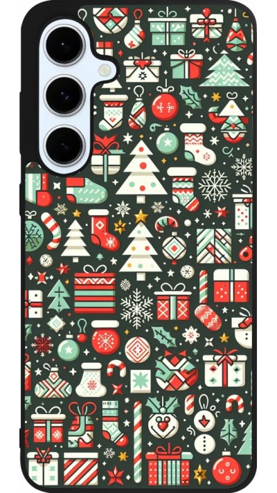 Samsung Galaxy S24 FE Case Hülle - Silikon schwarz Weihnachten 2023 Flachmuster