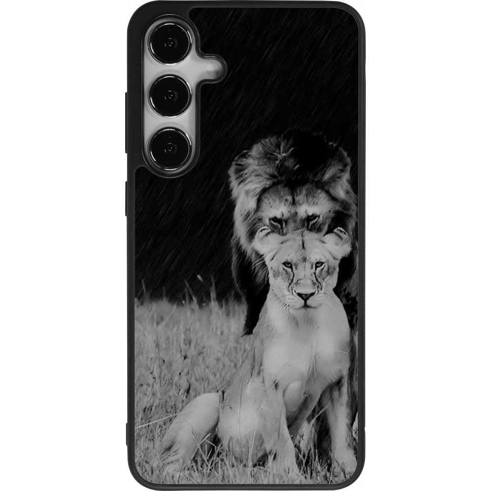 Coque Samsung Galaxy S24+ - Silicone rigide noir Angry lions