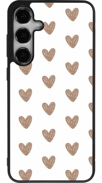 Coque Samsung Galaxy S24+ - Silicone rigide noir Autumn 2024 brown hearts